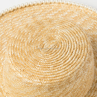Chapeau en paille de blé de style nouveau, prix d'usine, mode estivale, chapeau en paille avec perles, chapeau pour femmes