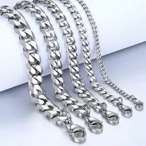 Браслеты Y & R4 -11 мм для мужчин и женщин, серебристые браслеты из нержавеющей стали, панцирные браслеты-цепочки из кубинской цепи, ювелирные изделия в подарок, 2019