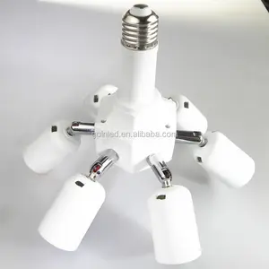 E27/E40 dudukan lampu transfer untuk 6 + 1 E27/E14 lampu socket