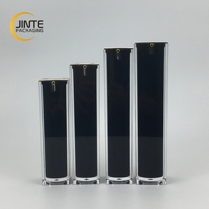 Flacone di Lusso Quadrato in Acrilico per Cosmetici 30ml 1oz 50ml, Flacone Nero in Acrilico per Lozioni per Confezioni di Prodotti per la Cura della Pelle - Product Image 3