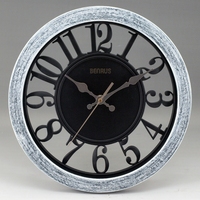 Horloge murale ronde en laiton vintage rétro squelette à quartz