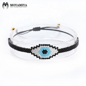 Moyamiya hecho a mano turco Miyuki Evil Eye ojo turco mujeres pulsera con cuentas pulseras hombres