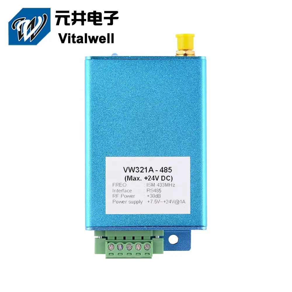 VW321A 1W RS485 433mhz FSK 송신기 및 수신기 <span class=keywords><strong>무선</strong></span> <span class=keywords><strong>uart</strong></span> 데이터 전송