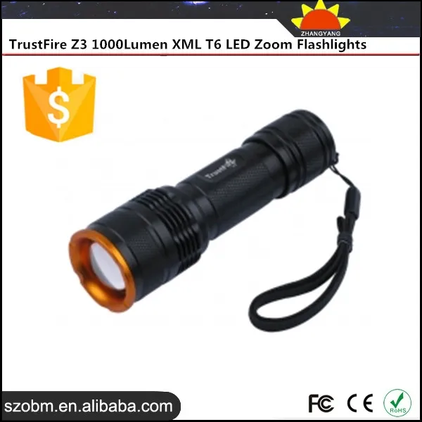 TrustFire Z3 1000 lúmenes XML T6 LED 5-Mode del poder más elevado LED ajustable luz Zoom linternas