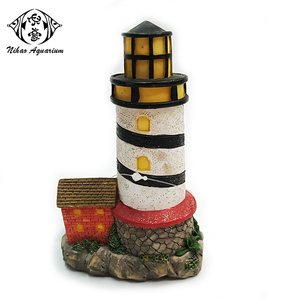 Kustlijn Landschap Zeekust Toren Hars Ambachtelijke Hars Vuurtoren Beeldjes Decoratie Voor <span class=keywords><strong>Aquarium</strong></span> Fish Tank - Product Image 5