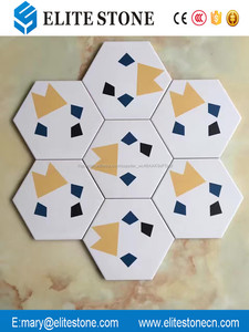 Pulido Baño De Cerámica de Pared Hexagonal Precio Del Azulejo, barato Diseño Blanco Pisos De Baldosas De Cerámica Vitrificada - Product Image 1