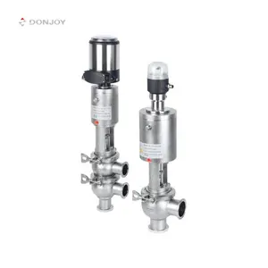 DONJOY Sanitary Pneumatic 2 Way Diverter Valve Clamp Ends With Control Unit