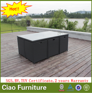 Mesa de <span class=keywords><strong>juego</strong></span> de muebles de <span class=keywords><strong>patio</strong></span> al aire libre mesa de comedor de ratán - Product Image 3