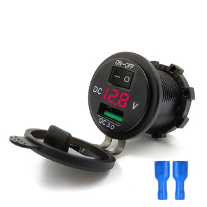 Kewig personnalisé QC3.0 double chargeurs de voiture USB charge rapide avec surveillance de tension et bouton de commutation pour téléphones mobiles et bateaux - Product Image 4