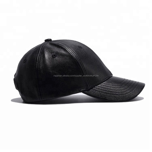 Negro hombres deportes <span class=keywords><strong>Cap</strong></span> Pu curvado gorras de béisbol - Product Image 3