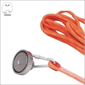 <span class=keywords><strong>Aimant</strong></span> double face de force de traction de 1000lb avec <span class=keywords><strong>grappin</strong></span> Gants de corde robustes de 65 pieds Kit d'<span class=keywords><strong>aimant</strong></span> de pêche mousqueton de verrouillage - Product Image 2