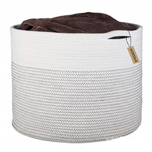 Nordic Style Foldable Cotton Rope Handmade Woven <strong>Storage</strong> <strong>Baskets</strong> Flexible Design 2 Colors Available <strong>Large</strong> Kids Toy Laundry Xy - Product Image 5