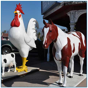 Al aire libre de gran tamaño de fibra de vidrio animal Gallo escultura para la venta - Product Image 1