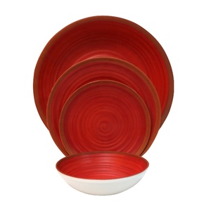 <span class=keywords><strong>Amazon</strong></span> top vendedor 2019 cocina <span class=keywords><strong>vajilla</strong></span> OEM barato 4 pcs irrompible rojo redondo cena de <span class=keywords><strong>melamina</strong></span> juego de mesa - Product Image 2