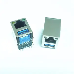 90 degree DIP 형 RJ45 커넥터 와 USB 3.0 커넥터