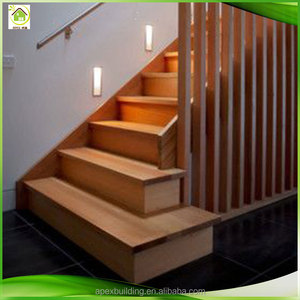 Mogano legno stair corrimano con legno pedate