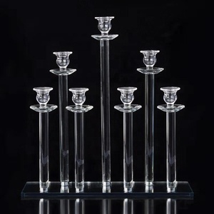 Chandelier en cristal avec des ouragans abat-jour cheminée tubes pour la décoration de table pièces - Product Image 4
