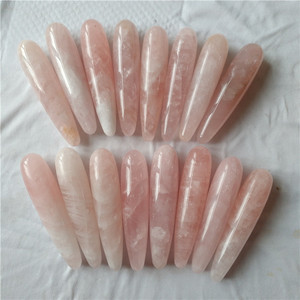 Natuurlijke rozenkwarts <span class=keywords><strong>crystal</strong></span> vagina massage toverstokken <span class=keywords><strong>crystal</strong></span> penis <span class=keywords><strong>dildo</strong></span> voor masturbatie - Product Image 2