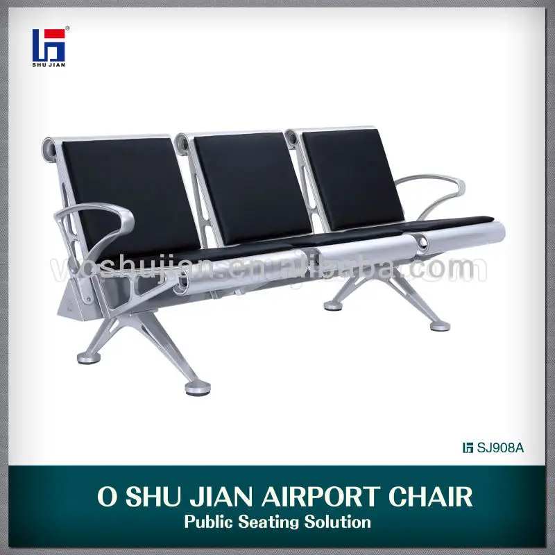 Oshujian aluminium bras et les jambes trois places métal gang chaise SJ908A