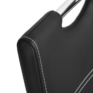レザー<span class=keywords><strong>Z</strong></span>字型ダイニングチェアダイニングチェアクロームブラックデザインメタルシンプルホーム家具ダイニングルーム用モダンチェア - Product Image 4