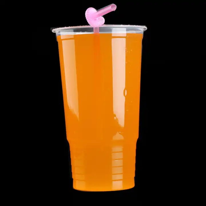 Straw Disposable Plastic Juice Glass, Size: 300ml