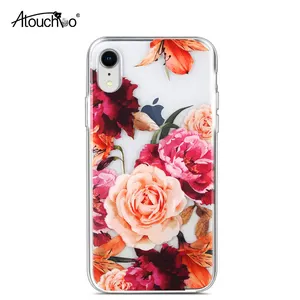 AT Özel IMD iPhone XR Mobil Durumda Baskı Çiçek Çiçek Gül Kadın Kızlar Sevimli Şeffaf Tasarım Yumuşak TPU kapak