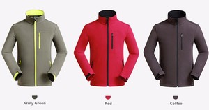 Logo personnalisé polyester spandex chasse en plein air coupe-vent veste zippée hommes hiver thermique polaire Softshell vestes - Product Image 4