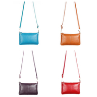 Tas bahu wanita dompet genggam amplop ultratipis ritsleting dompet kulit asli grosir