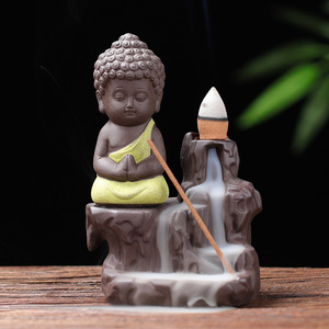 Ceramic Porcelain Buddha <strong>Incense</strong> <strong>Burner</strong> Backflow Tower <strong>Cones</strong> Sticks Holder - Product Image 5