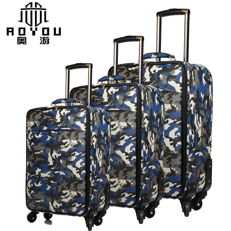 3pcs 16 20 24 इंच सेना सूटकेस सामान बैग यात्रा सामान सेट व्यापार बैग