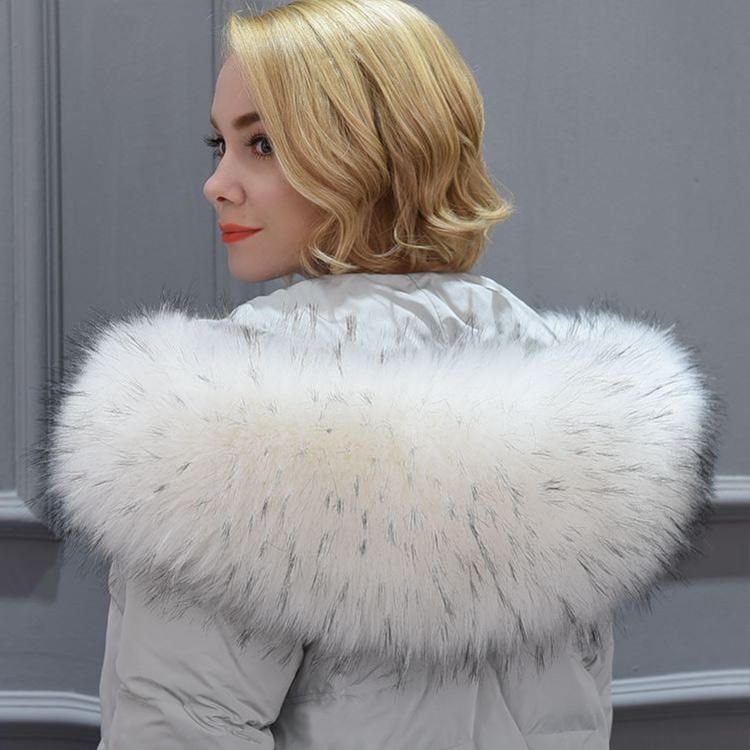 100% Vera Pelliccia Collare Di Lusso Caldo Procione Naturale Sciarpa - Foto 12