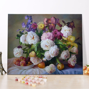 CHENISTORY 99006 cornice pittura fai da te con i numeri kit leoni colorati animali pittura a olio dipinta a mano con i numeri per la decorazione domestica arte - Product Image 1