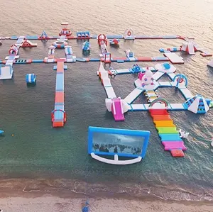 Parque Acuático flotante inflable para adultos, pista de obstáculos, parque de atracciones