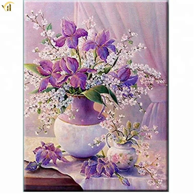Hot wholesale flowers DIY 5d crystal art painting wall art with subframe for home decoration