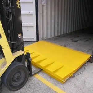 6000kg Steel Forklift Loading Dock Plate Ground Level Container Ramp