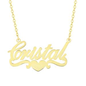 Colliers ras du cou à chaîne à maillons en acier inoxydable personnalisés à la mode pour hommes et femmes pendentif nom personnalisé avec <span class=keywords><strong>symbole</strong></span> chrétien coeur - Product Image 3