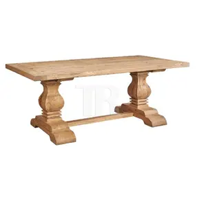 Mobilier de ferme en bois recyclé classique esstich scandinave en bois véritable, table à manger de cuisine