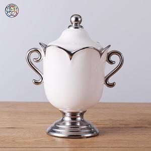 Chouzhou Trắng Bạc Màu Lưu Trữ Nhà Bếp Gia Vị <span class=keywords><strong>Cookie</strong></span> Chai Gốm Lưu Trữ <span class=keywords><strong>Jar</strong></span> Sản Xuất Tại Trung Quốc - Product Image 2