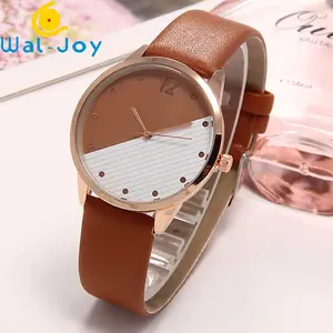 WJ-7916 中国批发廉价皮革时尚美丽的链礼服女性手表装饰女士手表