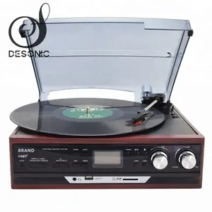 Desonic 비닐 LP Record 턴테이블 Player 카세트 Player AM FM Radio USB/SD Player BT 내장 스피커 Aux- in