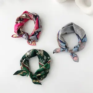 scarf lv men Suppliers-High quality most popular Women's square 100% real SILK scarf 50x50 square Female BEST Gift