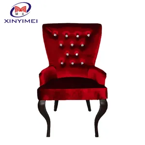Silla de sofá individual estilo europeo, de calidad, antigua, roja y negra