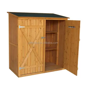 Wooden Sheds & Storage Wood and Steel Nature Chinese Fir Wood Garden Tool Shed