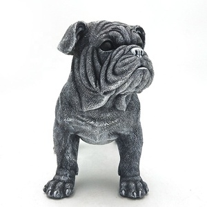 Venta al por mayor de fibra de vidrio de tamaño negro resina perro francés figuras <span class=keywords><strong>bulldog</strong></span> estatua para jardín - Product Image 5