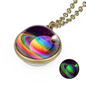 New Arrival Cosmic Dream Star Pendant Time Gems Handmade Glass Ball Nightlight Necklace