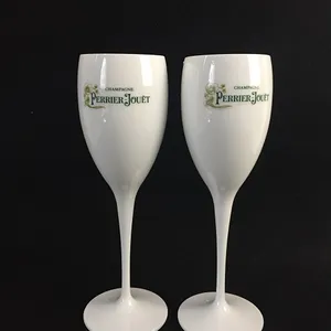 Pierre Jouet France Hand Painted Champagne Glass Flutes