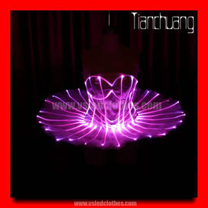 Dmx 512 controlada glow in the dark tutu, niños childern danza del vientre falda corta led,light up de lujo kids tutu - Product Image 1