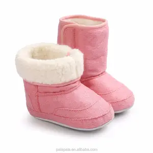 2022冬季儿童靴婴儿雪地靴橡胶鞋底婴儿短靴纯棉女童鹿皮鞋