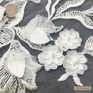 TAIYI Belle Dentelle de Broderie Perlée À la Main