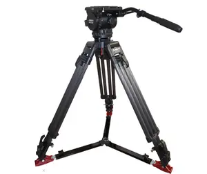Trípodes de cámara profesional 3-50kg de carga útil, kit de trípode de cabeza fluida, trípode de cámara de video digital